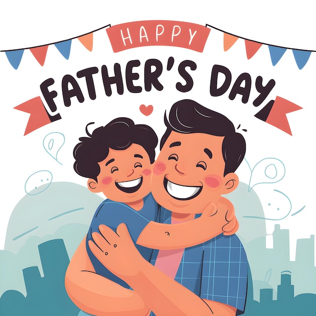 A Happy Fathers Day Illustration to Show Our Appreciation Vector Format