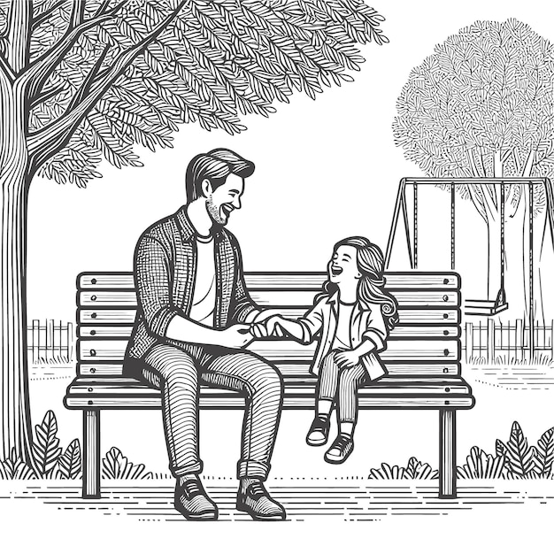 Happy fathers day line art illustrator