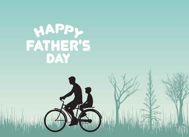 Happy Fathers Day themed silhouette vector art design depicting Vector