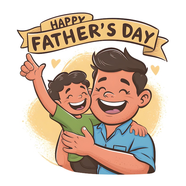 A Happy Fathers Day Tribute in Art Illustration Vector Art