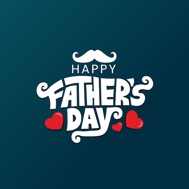 Happy fathers day typography banner design on dark color background to greeting fathers day