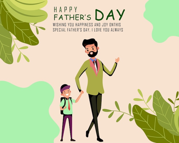 Happy fathers day vector illustration template for social media poster and banner