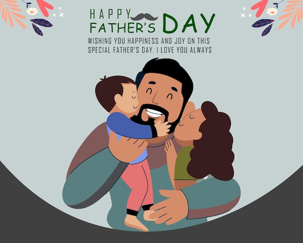 Happy fathers day vector illustration template for social media poster and banner