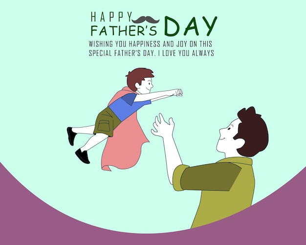 Happy fathers day vector illustration template for social media poster and banner