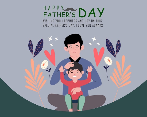 Happy fathers day vector illustration template for social media poster and banner