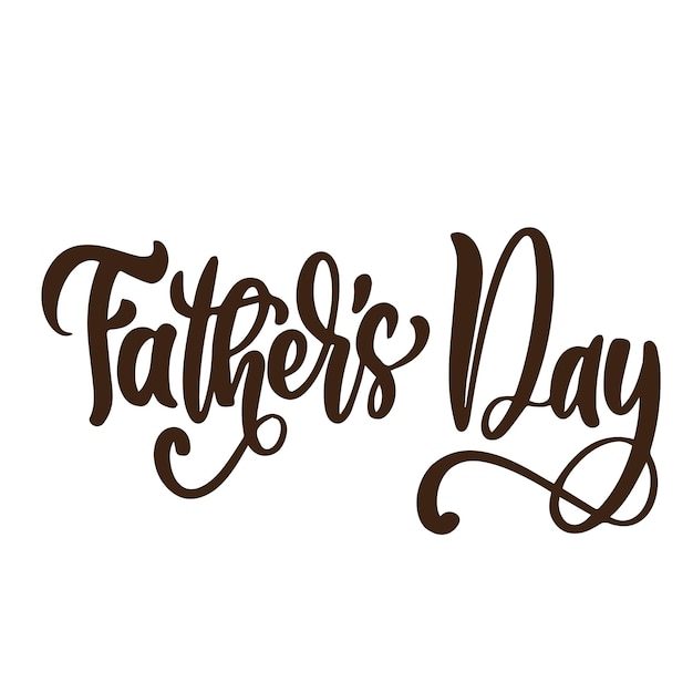 Happy Fathers Day with dad and children silhouettes a Typography Vector greeting card with a nice