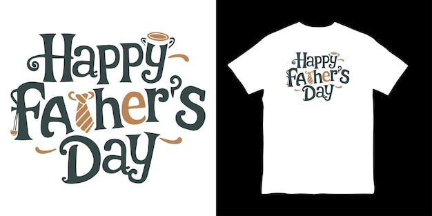 Happy Fathers Day with Hat sunglass tie mustache heart shapes scattered around Tshirt design