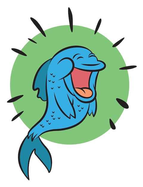 happy fish comic book cartoon character