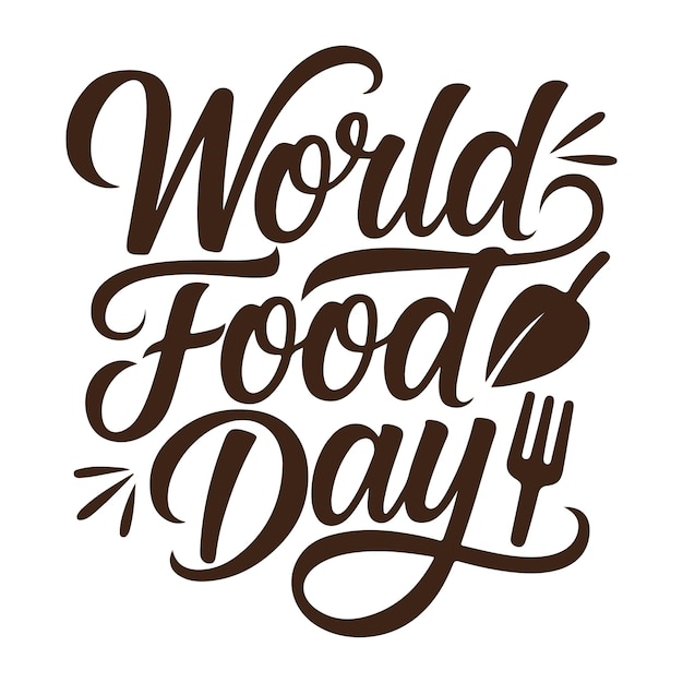 Happy Food Day Typography silhouette vector illustration