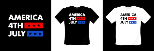 happy fourth of july america typography t-shirt design