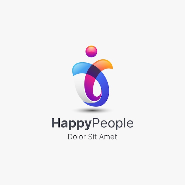 Happy freedom people logo gradient