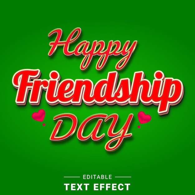 Happy Friendship Day 3D text effect