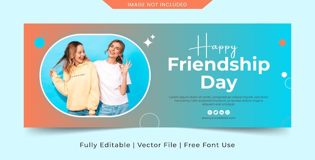 Vector happy friendship day banner design full editable vector file