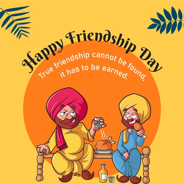 Happy friendship day banner design template