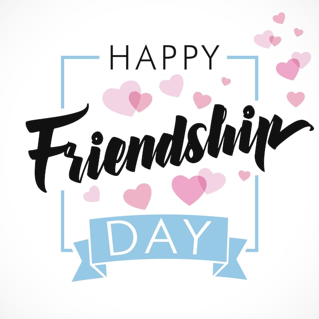 Happy Friendship Day greeting card Social media greetings Network timeline post concept