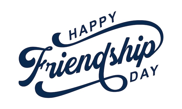 Vector happy friendship day hand drawn vector lettering design happy friendship day text vector