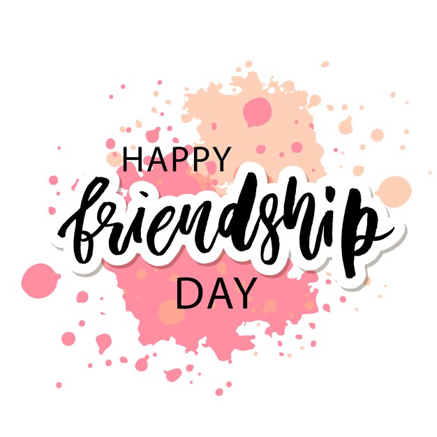 Vector happy friendship day lettering phrase 