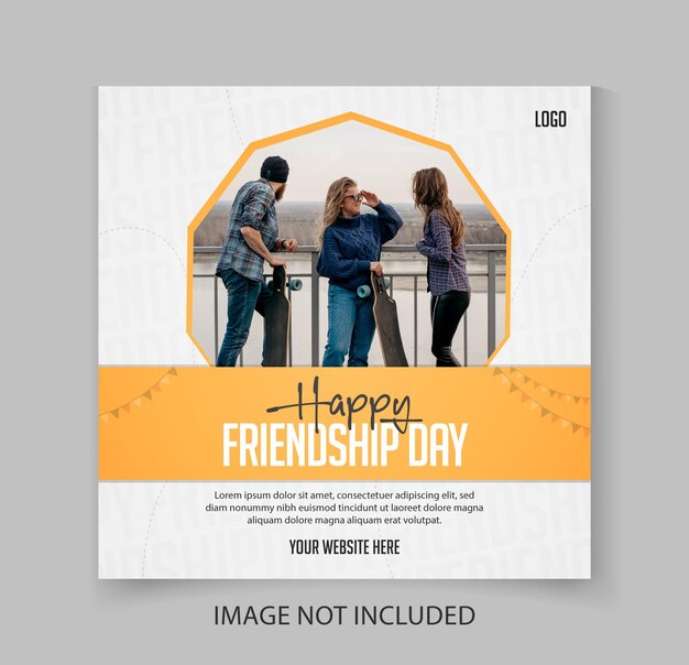 Vector happy friendship day post design template for social media