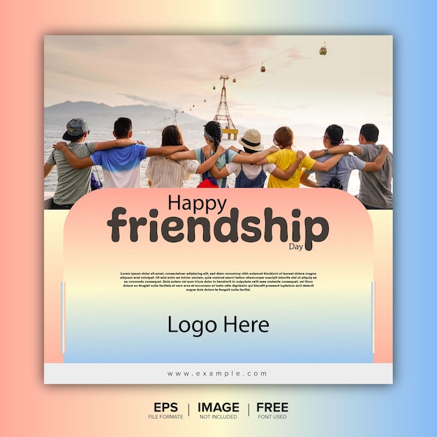 Happy friendship day post design vector