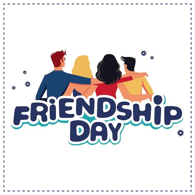 Vector happy friendship day post