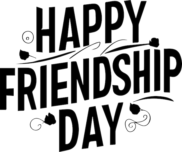 Happy Friendship Day silhouette typography vector art illustration