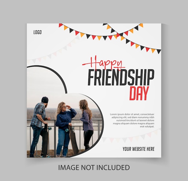 Happy Friendship Day social media post design template