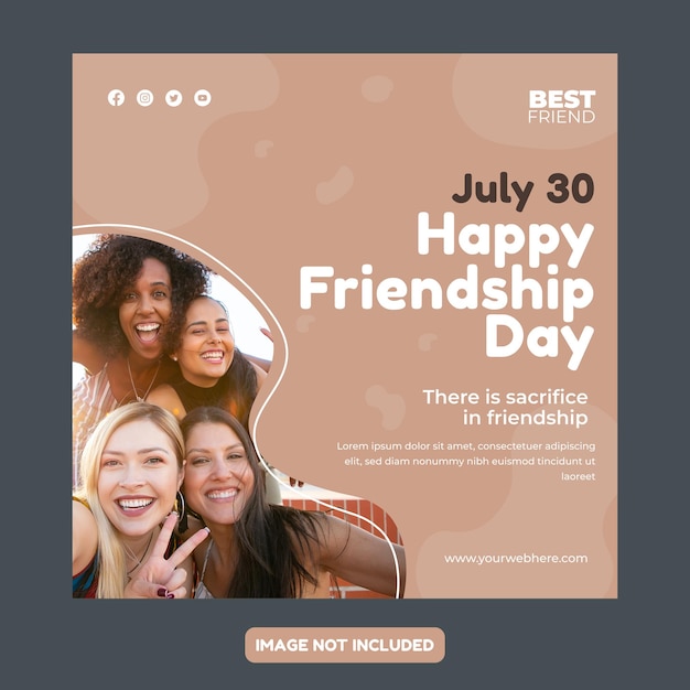 Happy Friendship day Social media post template