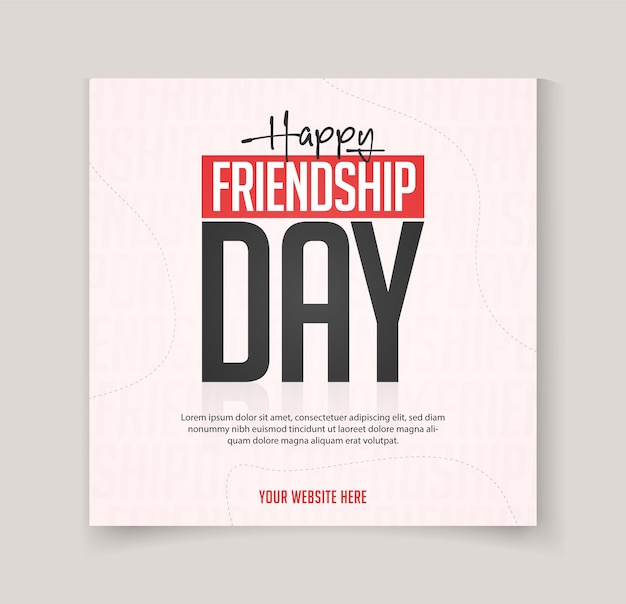 Happy Friendship Day typographic design social media post