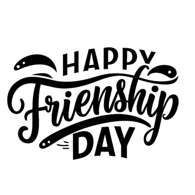 Vector happy friendship day typography design