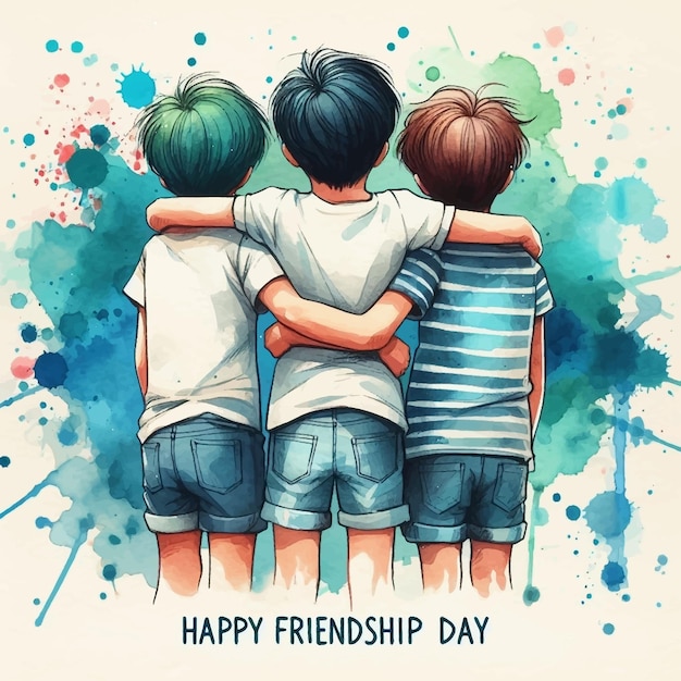 Happy Friendship Day Vector illustration celebrating the joy and love of true friendships