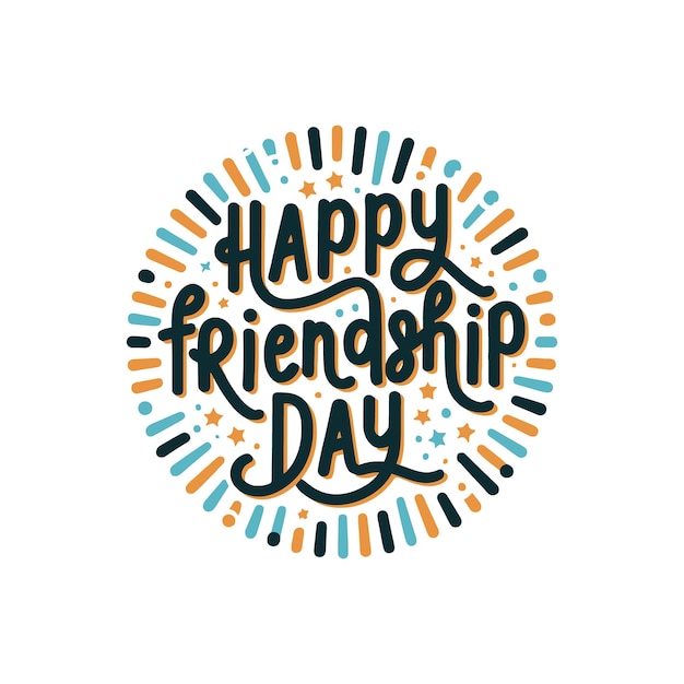 Vector happy friendship day vector typographic design happy friendship day lettering