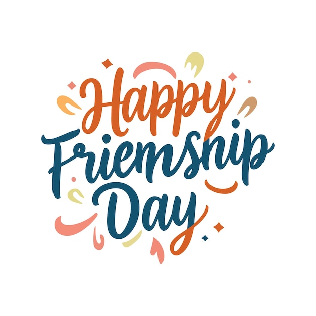 Vector happy friendship day vector typographic design happy friendship day lettering