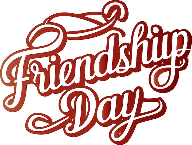 Vector happy friendship day vector typography with a white background