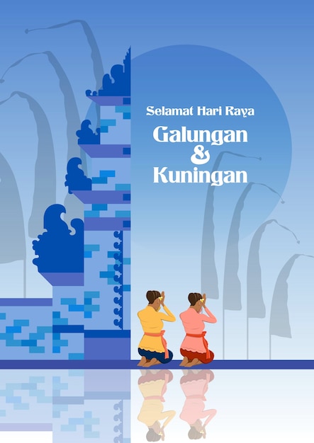 Happy Galungan Kuningan Day Temple