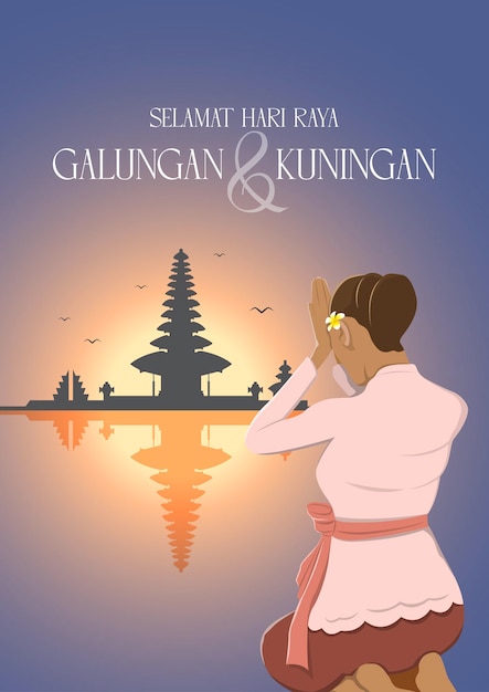 Happy Galungan Kuningan Day Temple