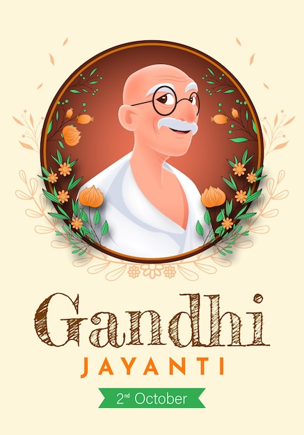 Vector happy gandhi jayanti 3d vector illustration