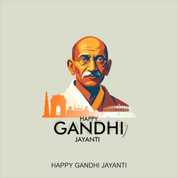 Happy gandhi jayanti indian Freedom Fighter Mahatma Gandhi he is known as Bapu