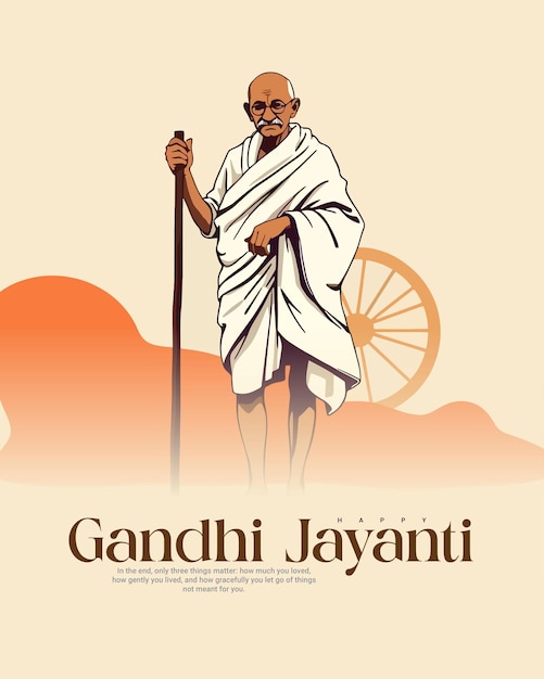 Happy Gandhi jayanti social media post banner template