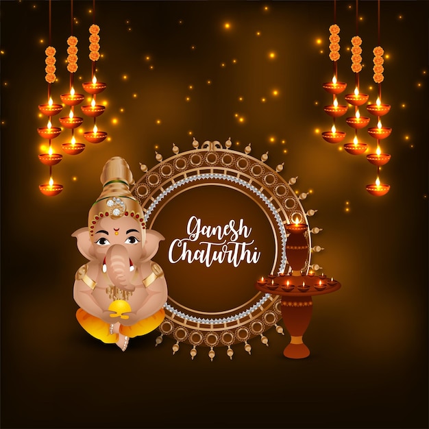 Happy ganesh chaturthi celebration card