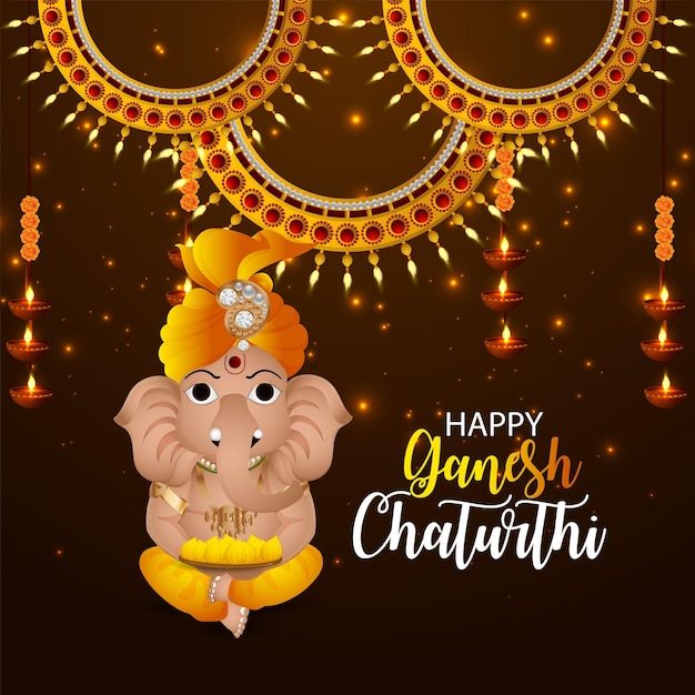 Happy ganesh chaturthi celebration card