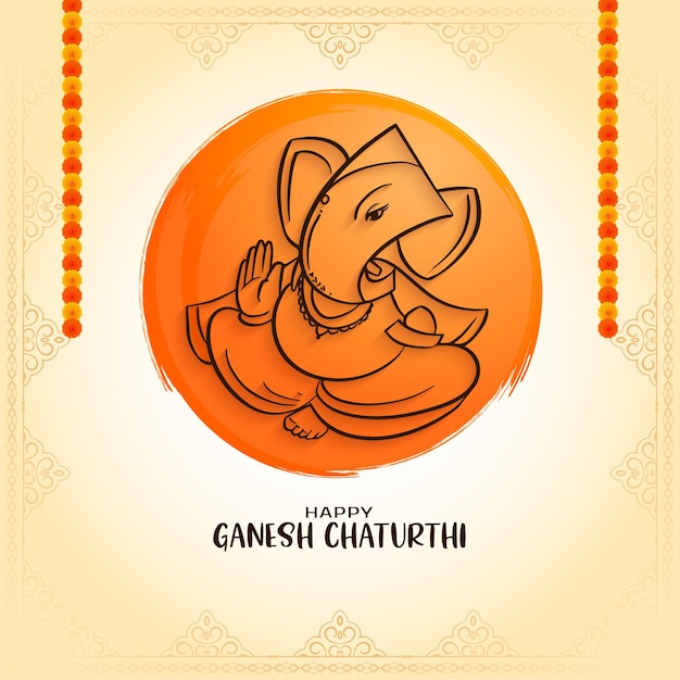 Happy Ganesh Chaturthi cultural festival celebration background vector