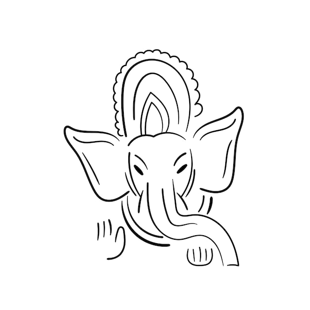 Happy ganesh chaturthi festival bacground template with lord ganesha head