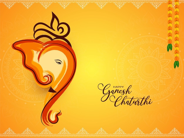 Happy Ganesh Chaturthi festival religious greeting background