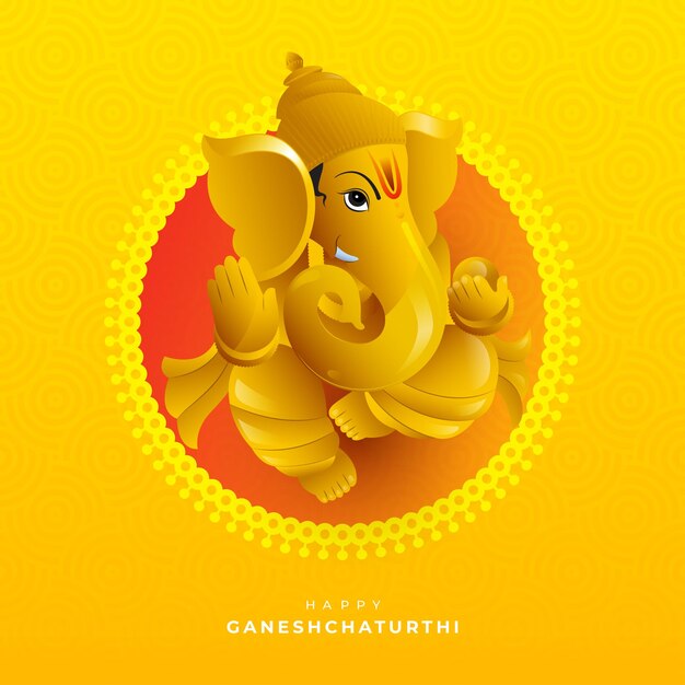 Vector happy ganesh chaturthi greeting background design template