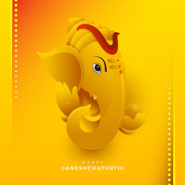 Happy Ganesh Chaturthi Greeting Background Design Template