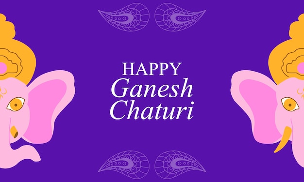 Happy Ganesh chaturthi for greeting card, poster, background for Ganesh Chaturthi festival of India