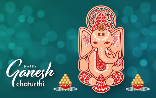 Vector happy ganesh chaturthi greetings festival