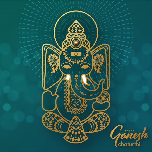 Vector happy ganesh chaturthi greetings festival