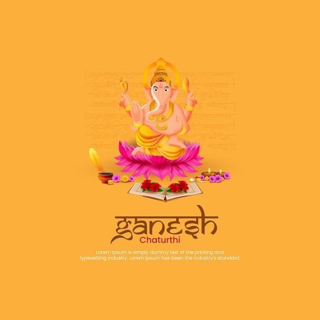 happy Ganesh Chaturthi greetings. vector illustration design. creative ads.