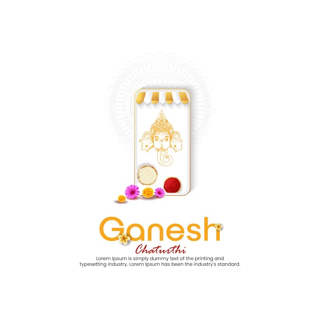 happy Ganesh Chaturthi greetings. vector illustration design. creative ads.